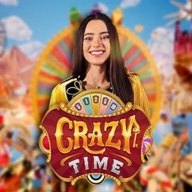 Logo of Crazy Time from Evolution at Lucky Max Casino