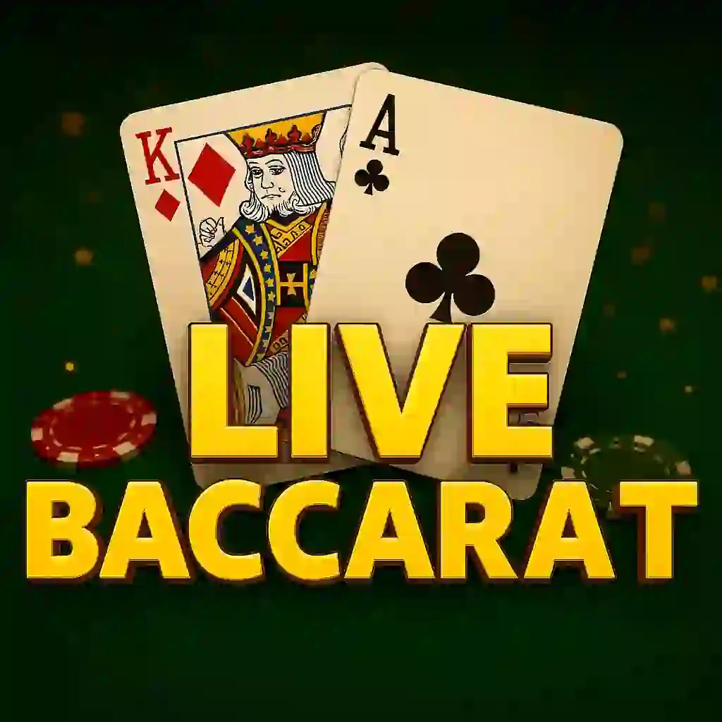 Live Baccarat slot icon by Evolution, available at Lucky Max Casino